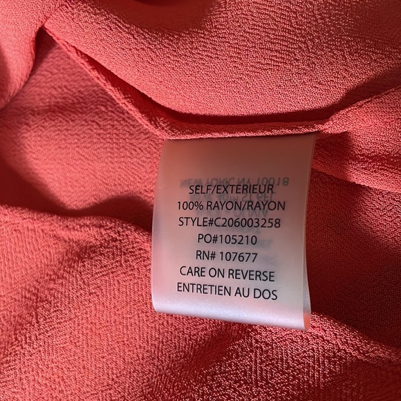 Alice & Olivia burnt orange rayon crepe blouse size XS - Picture 12 of 13